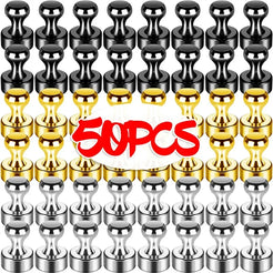 1/50Pcs Metal Strong Magnetic Pushpins Neodymium Magnets Whiteboard Fridge Thumbtack Power Magnet Push Pins For Office School