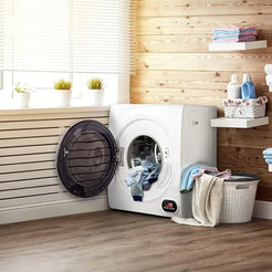 3.5 Cu Ft Compact Laundry Dryer 3 Front Load Stainless Steel Clothes Dryers with Exhaust Pipe Portable Dryer