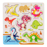 Puzzle en bois Montessori pour bébé, jouets éducatifs pour enfants, jeu de puzzle 3D en forme d'animaux de dessin animé, tableau d'activités pour enfant de 2 à 3 ans