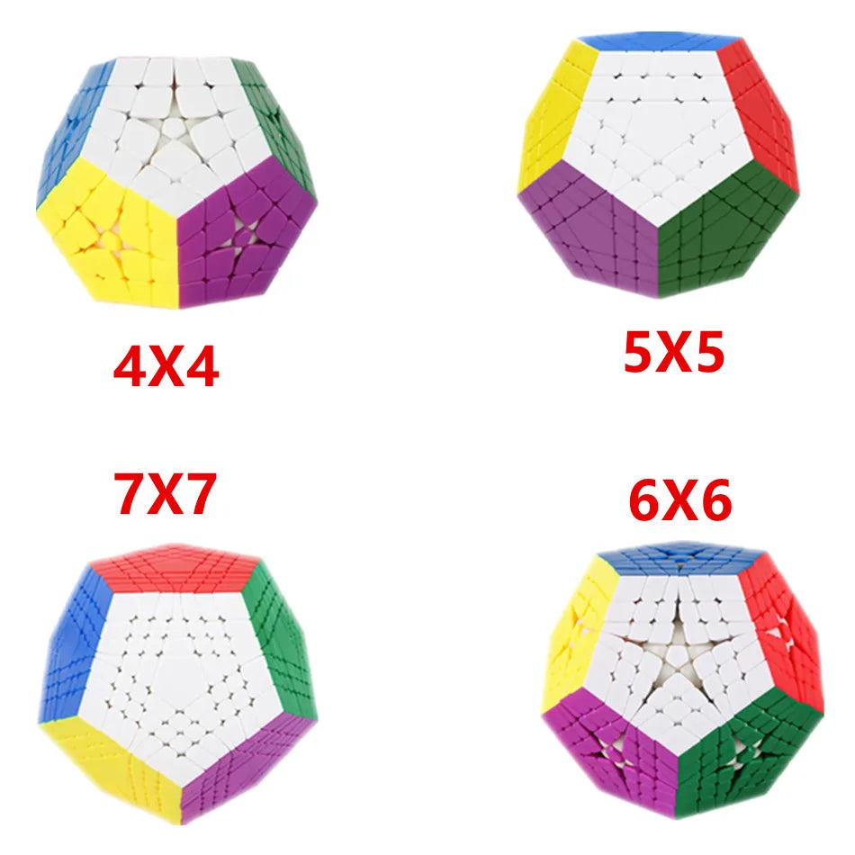 ShengShou 4x4 5x5 7x7 Dodecahedron Magic Cube Black /Stickerless Professional Speed Megaminx Puzzle Cubo Magico Toys Gifts
