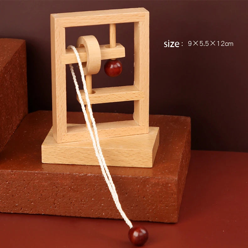 Wooden Unlock Decompression Toys Luban Lock Brain Teaser Unloop Toys Threading Rope Loop Puzzle Educational Game for Adults Kids