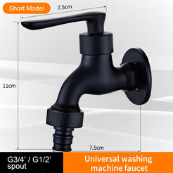 Black Bibcock Brass Faucet Outdoor Garden Taps for Washing Machine Laundry Cleaning Toilet Mop Faucet WB8511