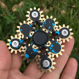 EDC 9 Vitesses Hand Spinner en Métal Haute Qualité Cuivre Fidget Spinner Alliage d'Aluminium Spinners Acier Inoxydable Roulement R188 Jouet pour Adultes