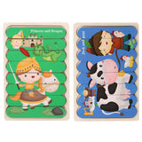 Puzzle en bois Montessori pour bébé, jouets éducatifs pour enfants, jeu de puzzle 3D en forme d'animaux de dessin animé, tableau d'activités pour enfant de 2 à 3 ans