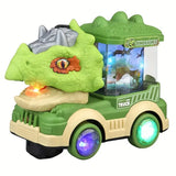 Juguetes de coche eléctrico universal de dinosaurio para niños, juguetes de coche de ingeniería con spray de Tyrannosaurus Rex, rompecabezas para niños y niñas, regalo de cumpleaños y Navidad