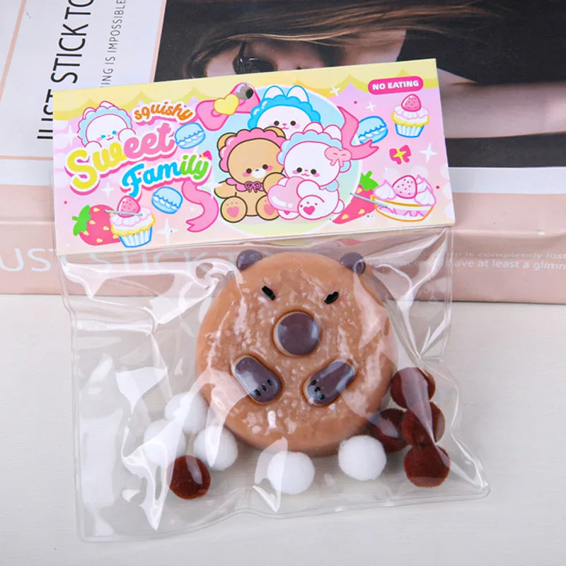 Jouet Squishy Capybara Rebond Lent Mignon Ours Brun Jouet Sensoriel Anti-Stress pour Enfants Adultes Cadeau de Décompression