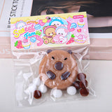 Jouet Squishy Capybara Rebond Lent Mignon Ours Brun Jouet Sensoriel Anti-Stress pour Enfants Adultes Cadeau de Décompression
