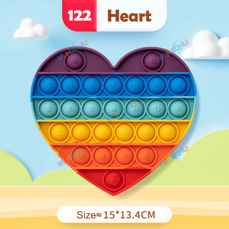 Jouets sensoriels interactifs pour enfants, jouets anti-stress à bulles Rainbow Pop Push Fidget pour adultes, enfants et besoins spéciaux