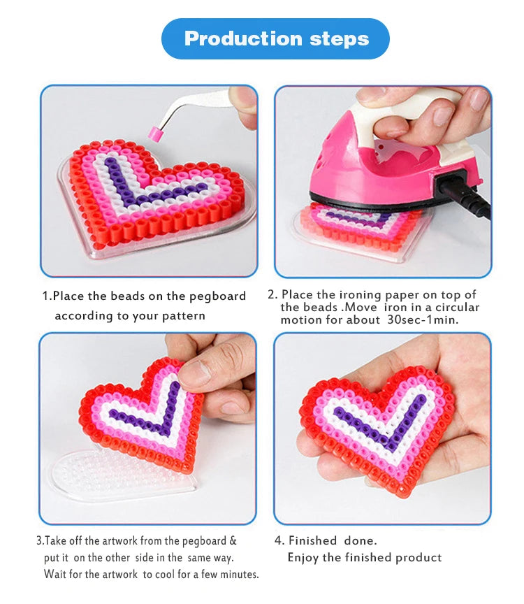 2024 New Kids DIY Craft Handmade Toy Gift Prize Box Plastic 5mm 57 Colors Ironing Bead Fuse Hama Perler Beads in Bulk for School