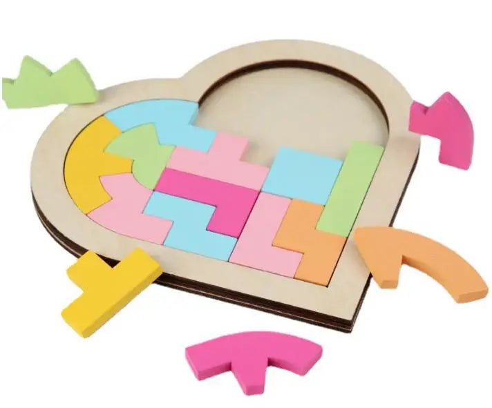 Wooden Board Puzzle Kids Educational Math Tangram Puzzles Game Toys for Adults Children