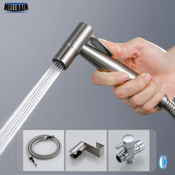 Handheld Bidet Sprayer Set For Toilet Hand Bidet Faucet Bathroom Hand Sprayer Shower Head Stainless Steel Material