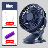 Ventilador de Mesa Recargable por USB Tipo Clip Portátil Mini Ventilador de Escritorio Ventilador Ajustable con Clip de Rotación de 360 Grados Para Dormitorio de Estudiantes