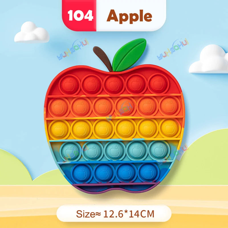 Jouets sensoriels interactifs pour enfants, jouets anti-stress à bulles Rainbow Pop Push Fidget pour adultes, enfants et besoins spéciaux