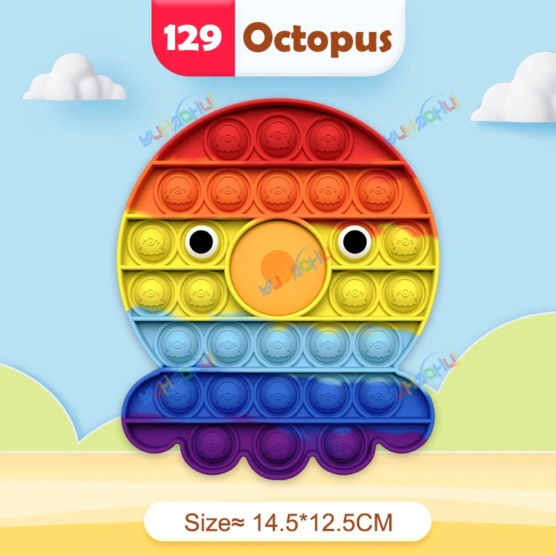 Jouets sensoriels interactifs pour enfants, jouets anti-stress à bulles Rainbow Pop Push Fidget pour adultes, enfants et besoins spéciaux