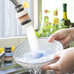 Kitchen Faucet Water Filter Splash-proof Plastic Removes Chlorofluoride Heavy Metals Containing Activated Carbon Universal