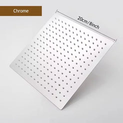 High Pressure Rainfall Stainless Steel Shower Head High Flow 8" 10" 12" Square Pressure Boosting Design Spa Bathroom Showerhead