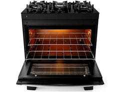 5-Bocas Atlas Stove Black Glass Table Agile Glass UP - Bivolt