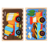 Puzzle en bois Montessori pour bébé, jouets éducatifs pour enfants, jeu de puzzle 3D en forme d'animaux de dessin animé, tableau d'activités pour enfant de 2 à 3 ans