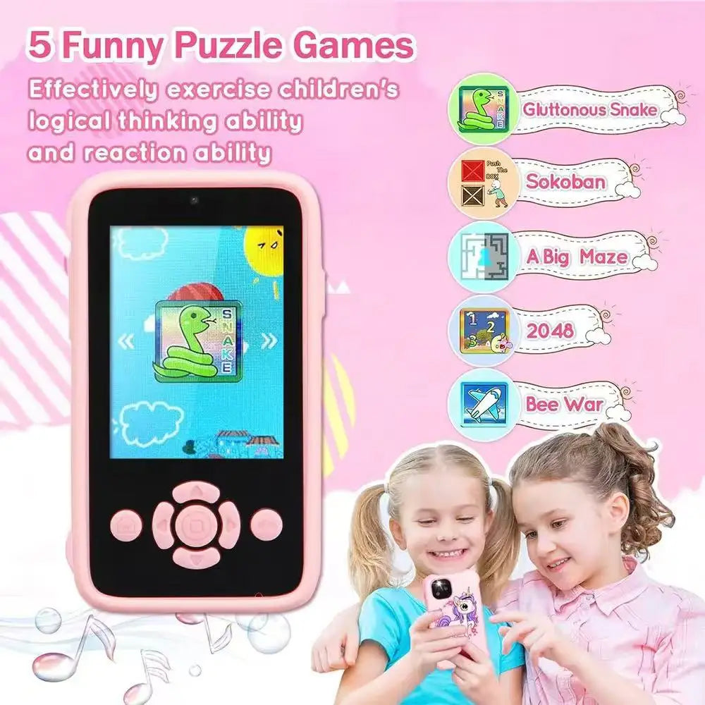 Children Phone Toys Camera Mp3 Music Player Puzzle Games Tooddler Educational Leaning Toys Kids for Girls Boys Birthday Gifts