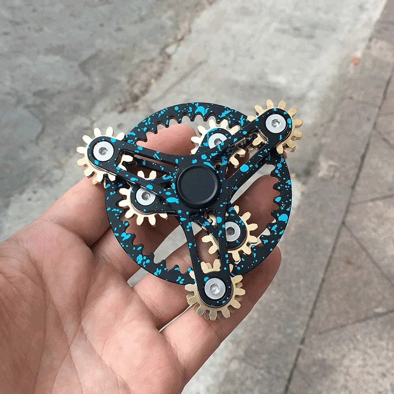 EDC 9 Gears Metal Hand Spinner High Quality Copper Fidget Spinner Aluminum Alloy Spinners Stainless Steel R188 Bearing Adult Toy