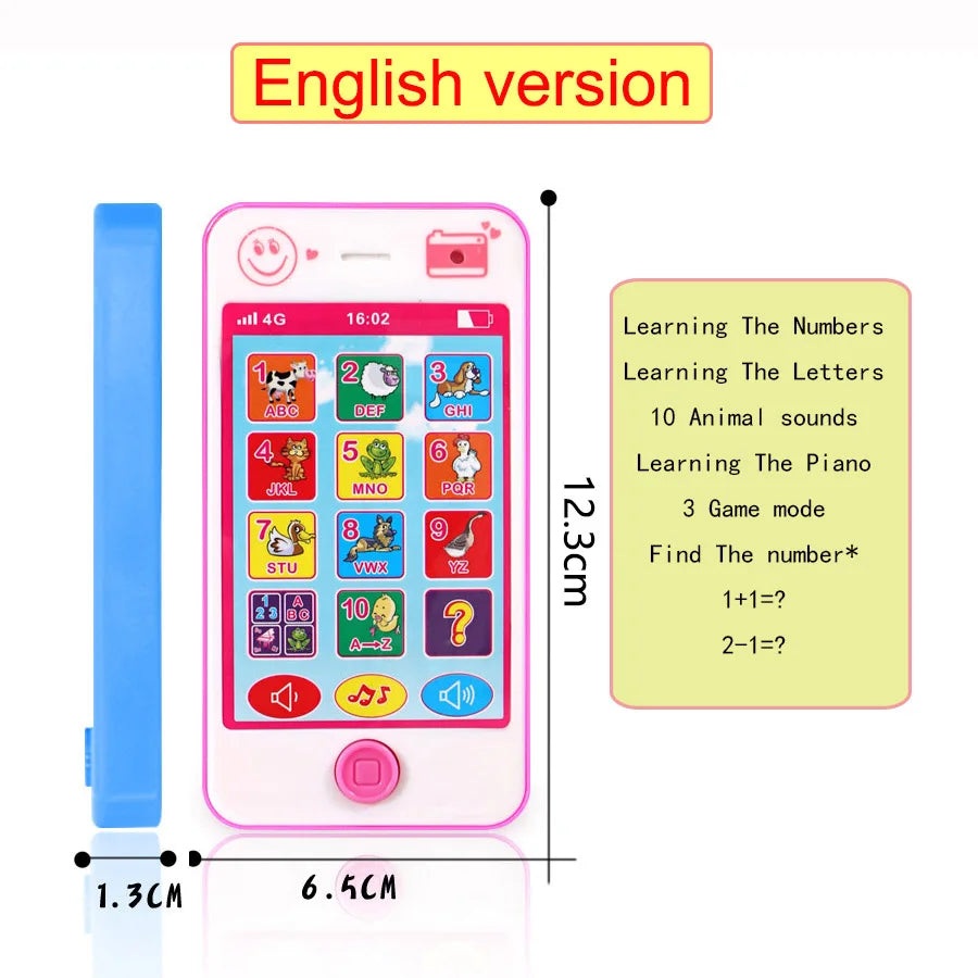 Juguetes de Teléfono para Bebés Teléfono Ruso Mordedor Juguete Musical de Voz Máquina de Aprendizaje Educativo Temprano Electrónico Regalo para Niños Juguete para Bebés